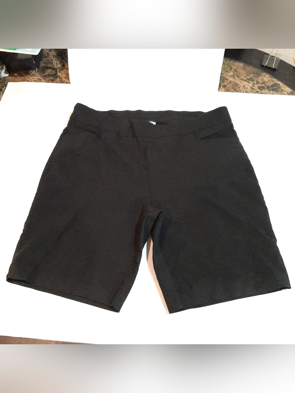 🛍Terra&Sky Womens 1X 16W-18W Black Stretchy Pull-on Shorts